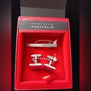 Perry Ellis Cufflinks & Tie Clip Gift Set, Originally Macy's $45